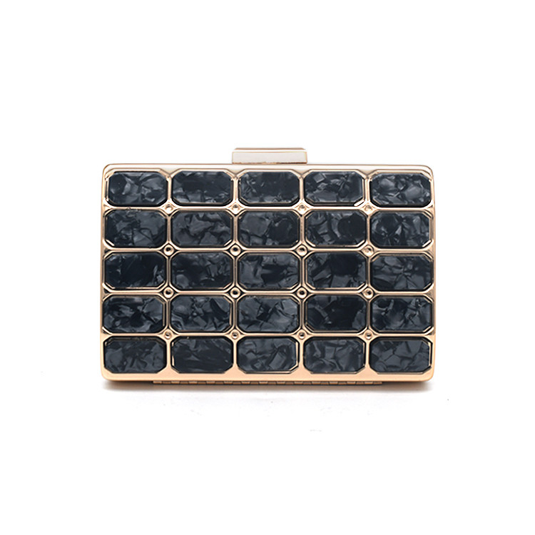 Black Acrylic Square Nob Gold Handbag Frames For Memorial Day