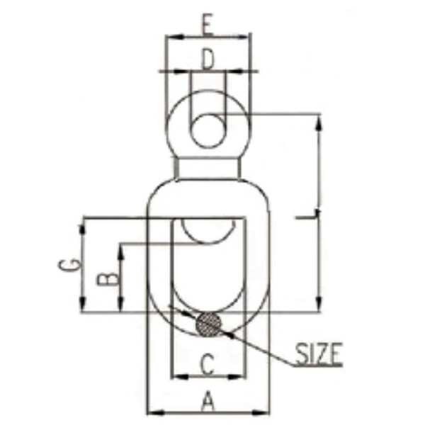 Self Color Carbon Steel Marine Rigging Hardware JIS Type Single Jaw Eye Swivel