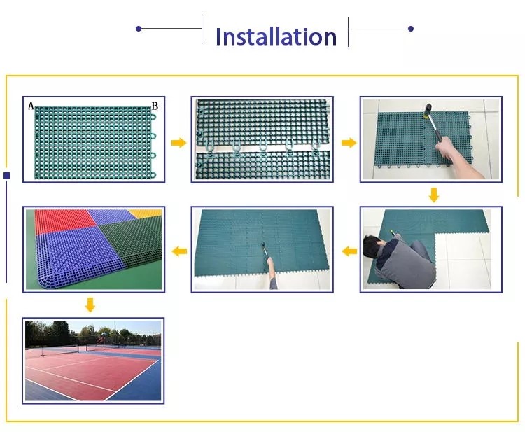 Floating Elasticity PP Floor Interlocking Sports Tiles Clicklock Outdoor