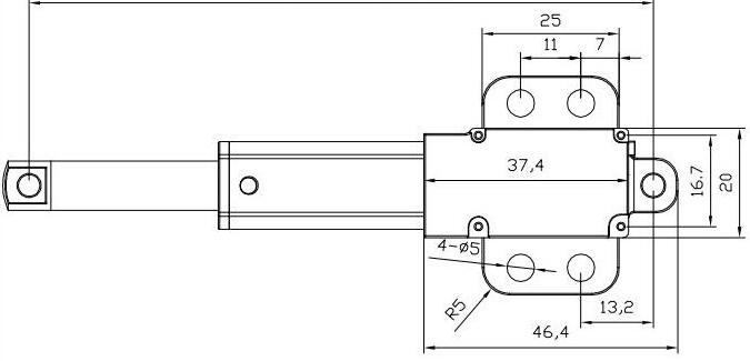 Lightweight Linear Actuator DC Motor 230N Force IP54 For Light-Duty Application