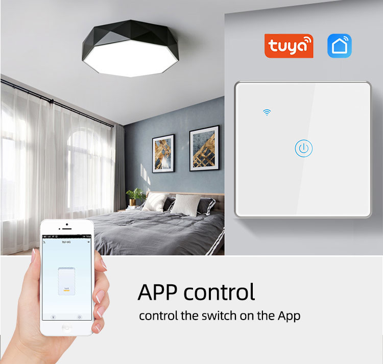 Tuya Smart Wifi Switch 1 Gang Metal Bezel App Remote Schedule Voice Control With Amazon Google&Alexa