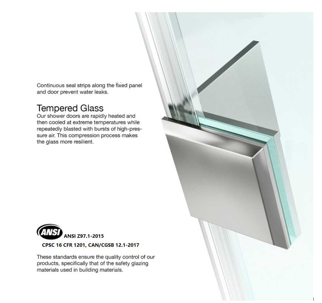 Stainless Steel Frameless Tempered Glass Shower Enclosure Sliding For Shower Room