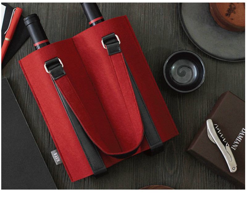 2 Pack Felt 170*360mm Wine Bottle Cooler Sleeve