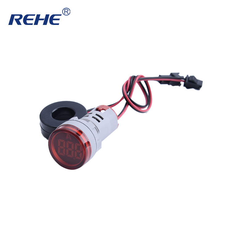 0-100A 22mm Ammeter AC Current Indicator Signal Light Meter