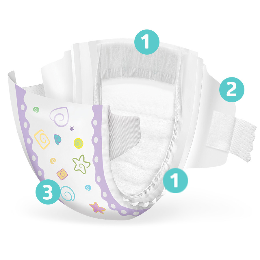 Ultra Soft 3D Leakguard White ADL Disposable Sleepy Baby Nappies OEM