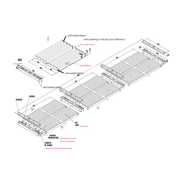Hot Dipped Galvanized Weighbridge Scale 30-300T Heavy Duty Modular Weighbridge