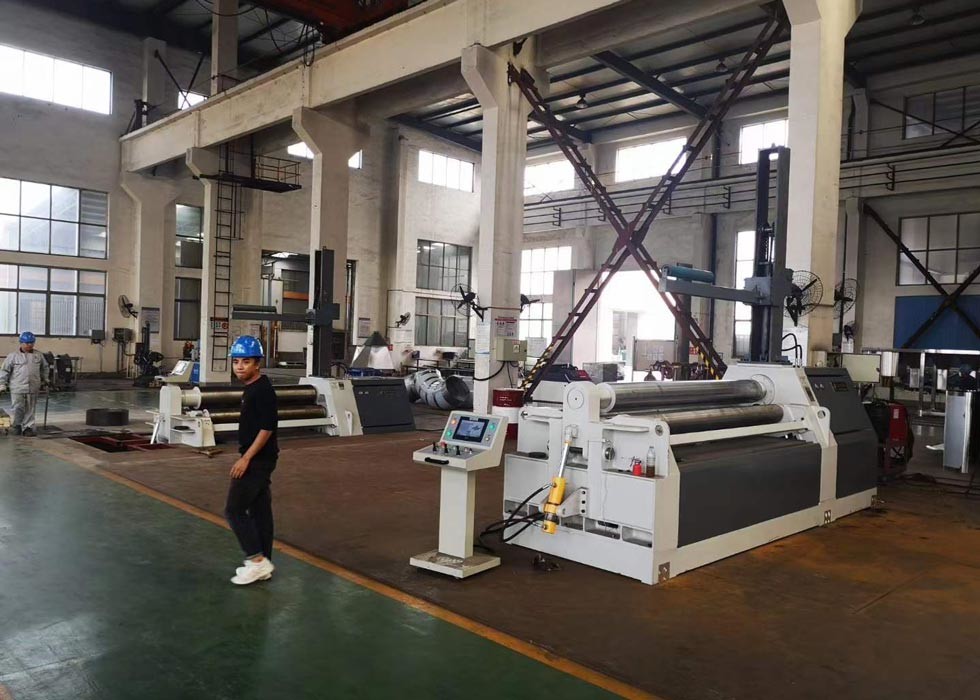 CNC Hydraulic 4 Rollers Plate Rolling Machine 20x3000 Carbon Steel Metal Sheet
