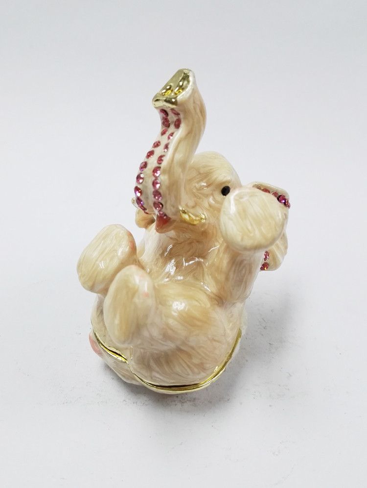 Animal jewelry box meatl pewter elephant trinket box elephant trinket box