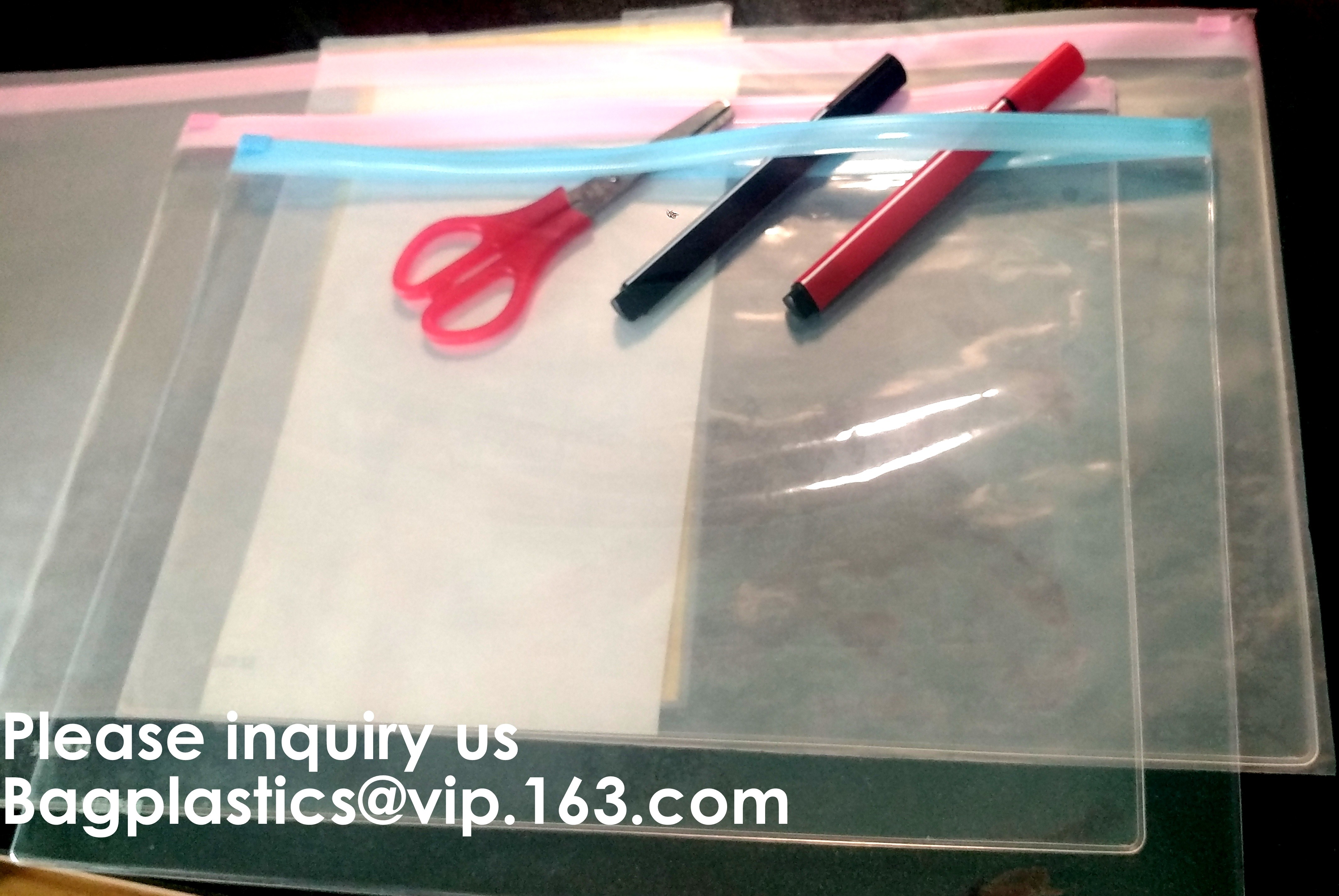 File Packing Bag With Zipper K Zipper File Bag PVC Document Plastic Bag,Zipper Pouch Zipper File Bags File Holders