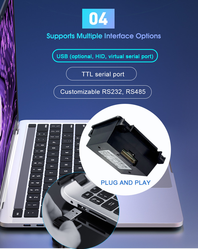 LV5400 USB/RS485 Industrial QR Code Reader with High Integration