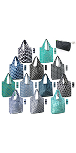 geometric reusable grocery bags