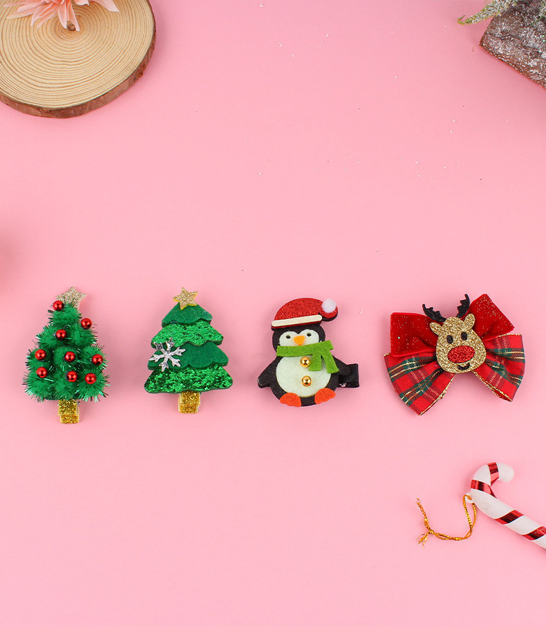 Christmas Girls Hair Accessories Set Hair Clips Christmas Bows Hair Clips Girls Hairpin For Children And Adults