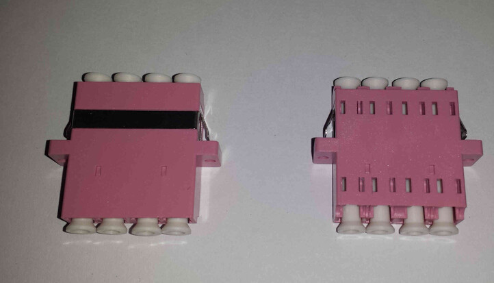 Fiber Optic Network Adapter LC OM3 OM4 Quad Adapter With Flange Aqua Color