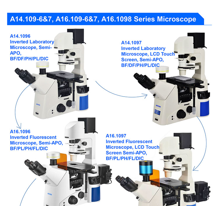 OPTO-EDU A16.1098 Full Motorized Opto Edu Microscope Semi APO BF / PH / PL / FL / DIC