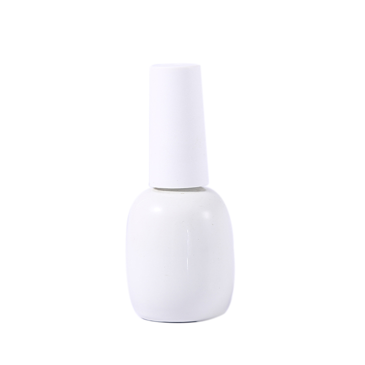 Glass Body 15ml Cute Nail Uv Gel Polish Bottle With Dupont Brush High End Printer Custom Round Empty From Glass Packaging