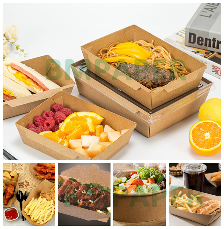  270gsm + 15g PE Brown Food Trays Box Paper For Hamburger 850mm Greaseproof