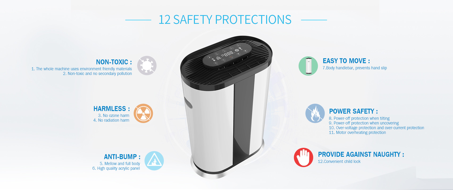 Whole Home Mini Air Purifier Sterilization And Virus' S Removal Air Humidifier Purifier