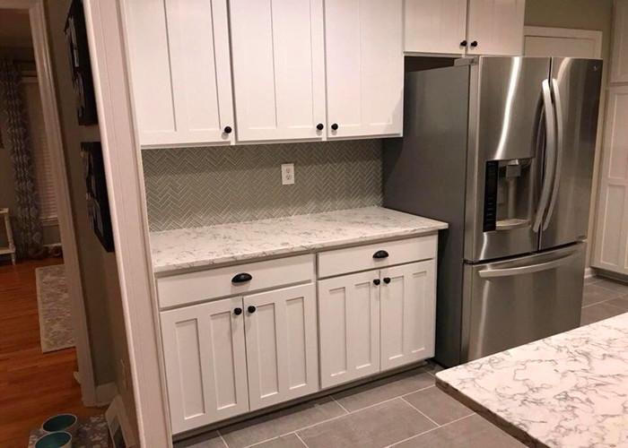 Carrara White Bianco Quartz Kitchen Countertops Anti Stain / Wear Resistence