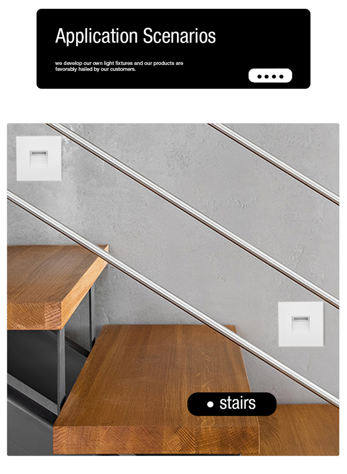 Waterproof SMD Recessed LED Wall Light For Stairs Dimmable Durable