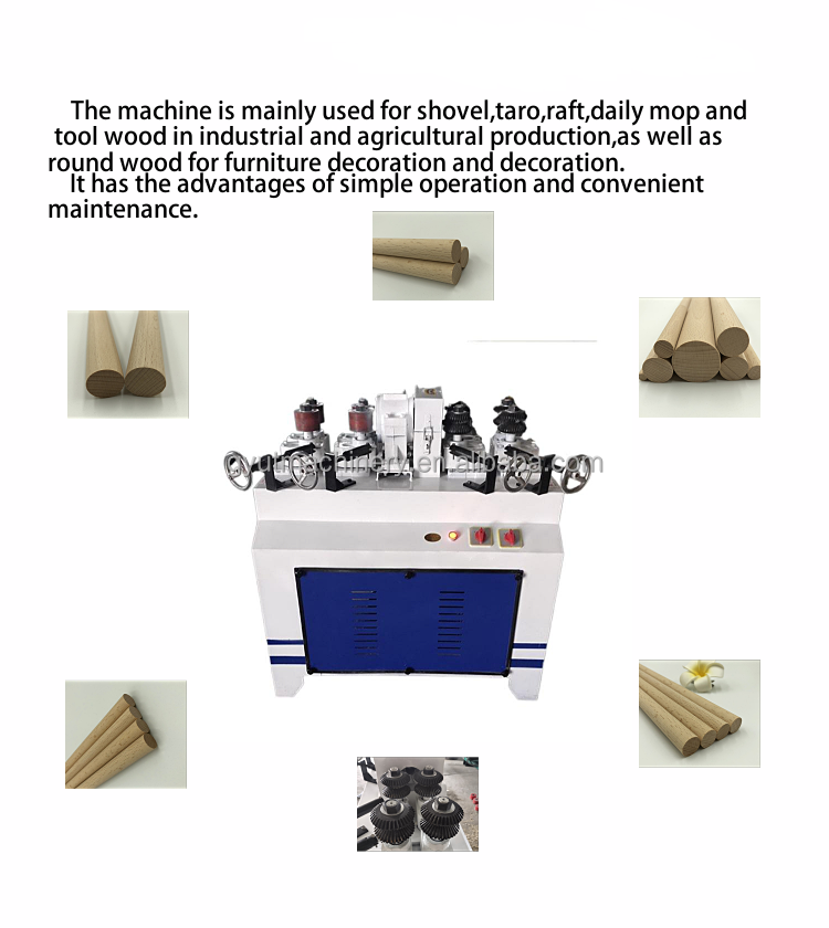 Wooden Handle Brush Machine for Woodworking Broom Handle Making