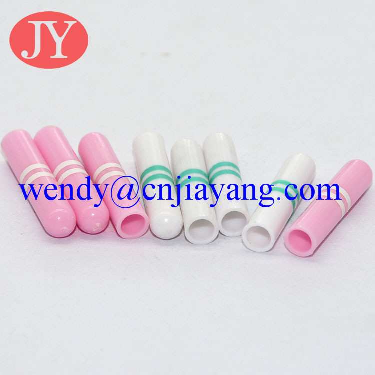 Custom color and Rolling pring logo custom logo plastic aglet for garment hoodies cord