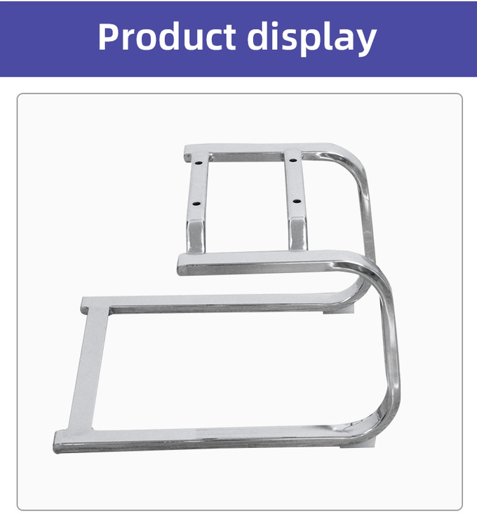 Office Swivel Chair Accessories Chrome Bow Frame Metal Chair Frame Flat Tube Base