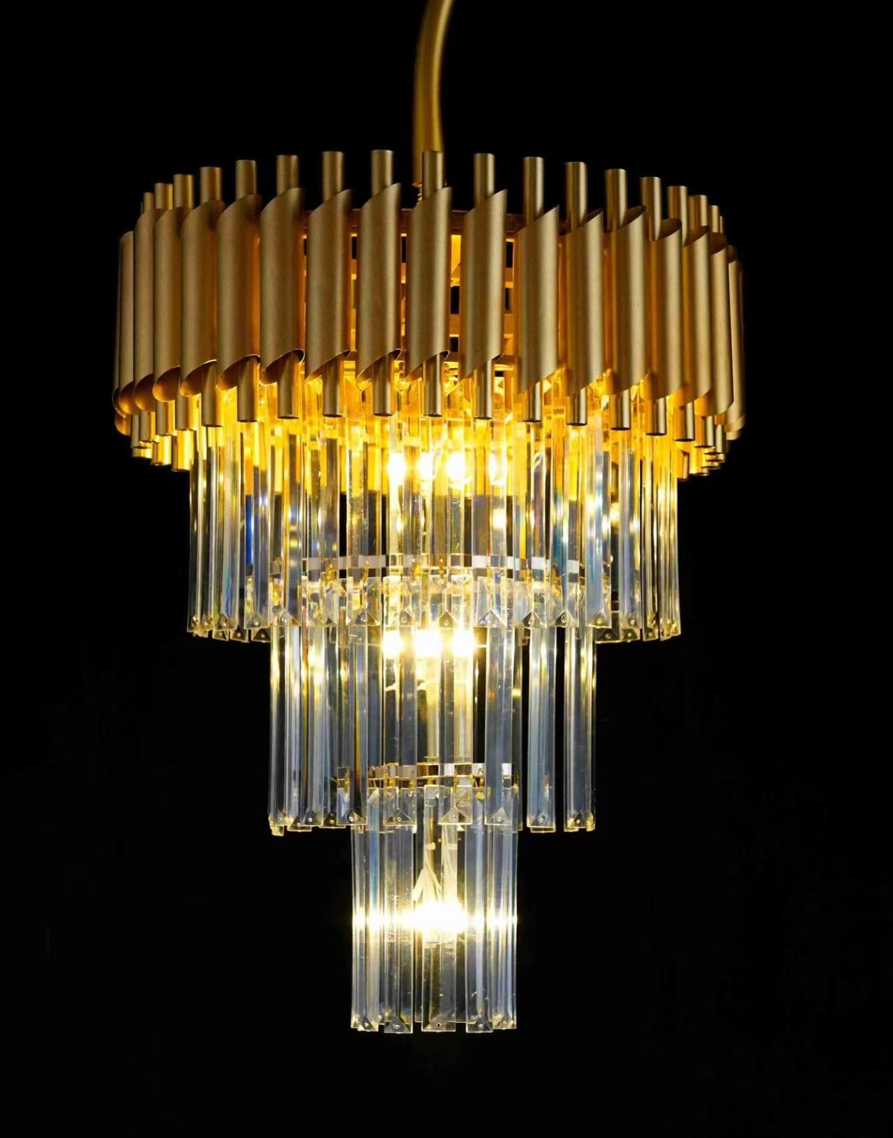 Warm 3000K Chandelier In Copper With Clear Glass For Hotel Interior Furniture