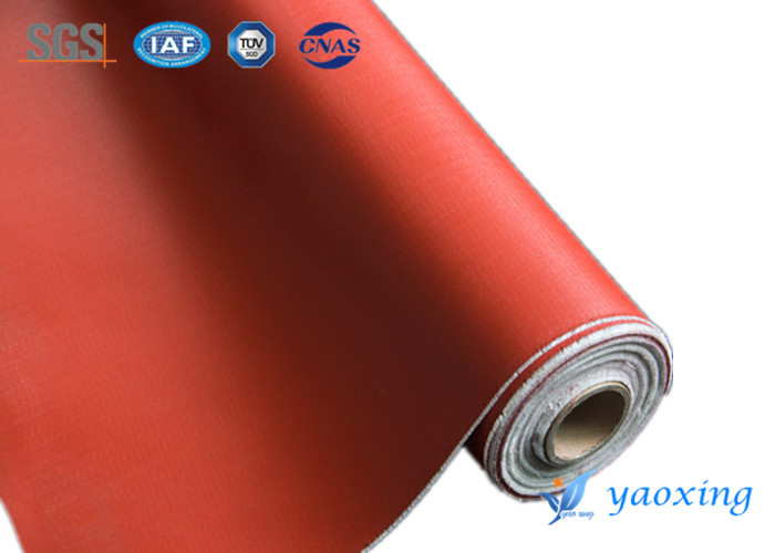Red Welding Curtain Silicone Coated Glass Cloth Fireproof And Waterproof