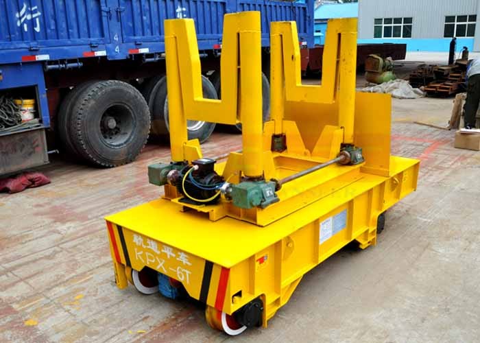 Customized Steel Rail Transfer Trolley , Scale / Screen Electric Transfer Cart