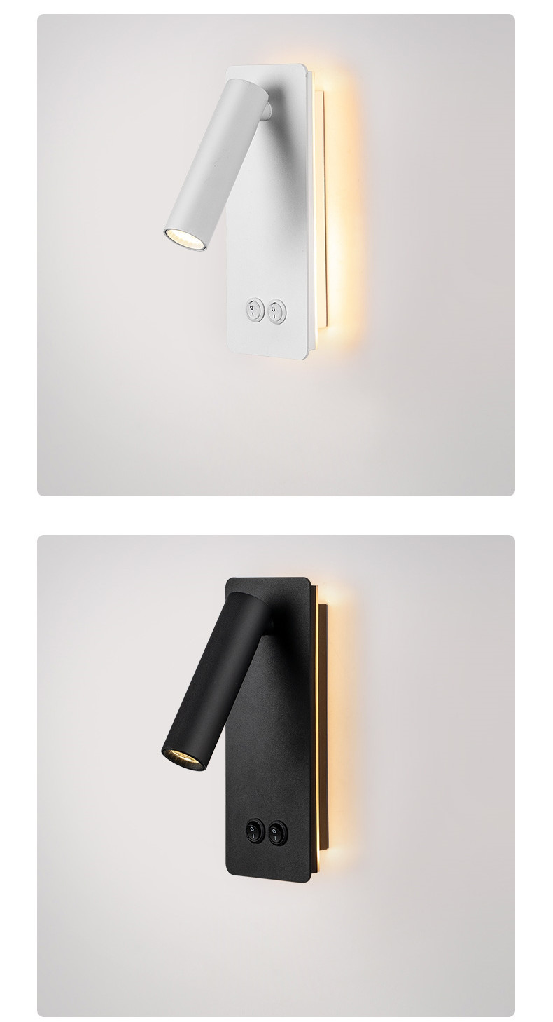 Reading Wall Lamp Reading room 3W Bedside Bedroom ambient lighting book Room Lighting hotel Fixture Sconce For villa