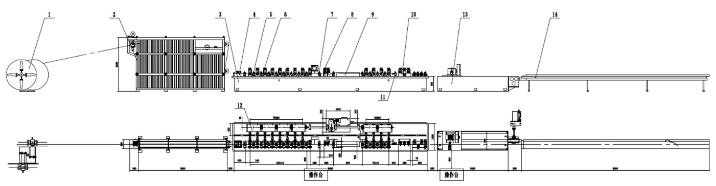 80m/min High Frequency Welded Pipe Mill , Straight Seam Welded Tube Mill Equipment