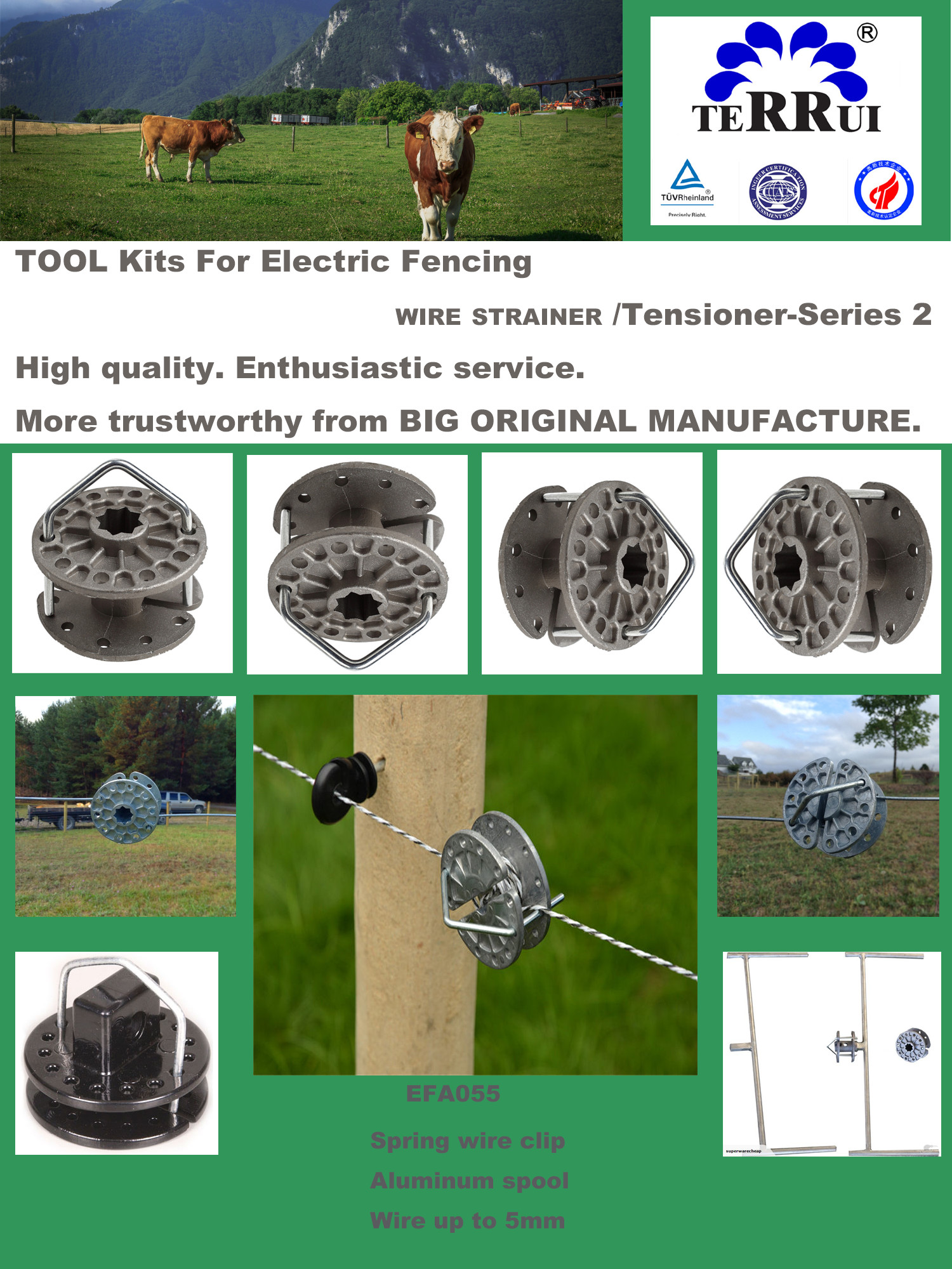 Daisy Wheel 92g Fence Wire Strainer For Farm Electric Fence