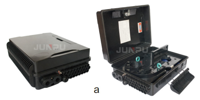Black Color FTTH Fiber Optic Termination Distribution Box 24 Port Wall Mounted