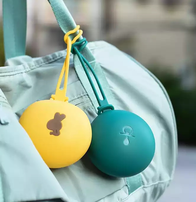 Silicone Baby Teether Baby Pacifier Container Anti Dropping Bpa Free Baby Pacifier Clip Holder