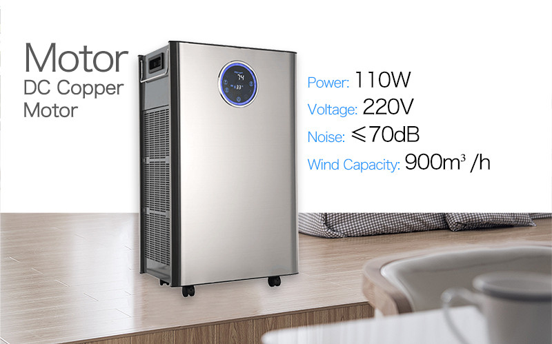 Germicidal Lamps Noise 70dB Hepa Air Purifier UVC Room Sterilizer