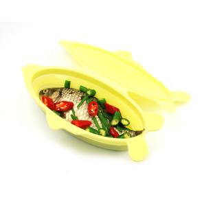 Buy cheap OEM Logo Sustainable Fish Shape Collapsible Silicone Steamer product
