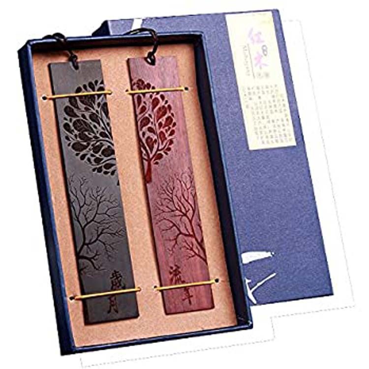 custom two pieces bookmark packaging gift box with texture