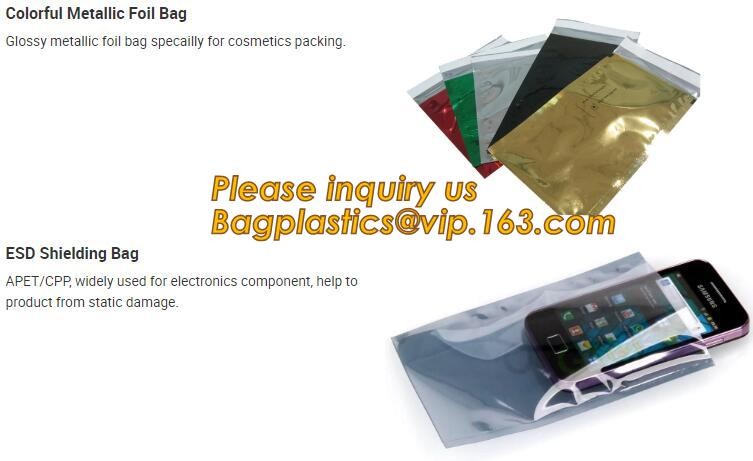 Holographic Factory Shiny gold Cosmetic bag Zipper Bubble Bag zip-lock Slider Padded Mailer metallic bubble zipper bagea