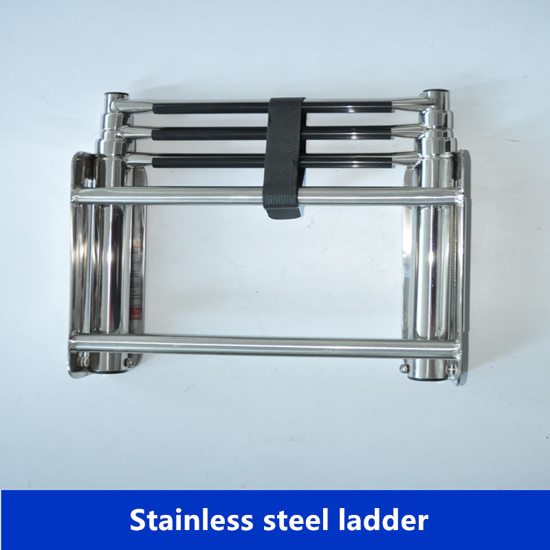 Stainless steel folding ladders with platform that used for marine/ship, folding ladders for yacht