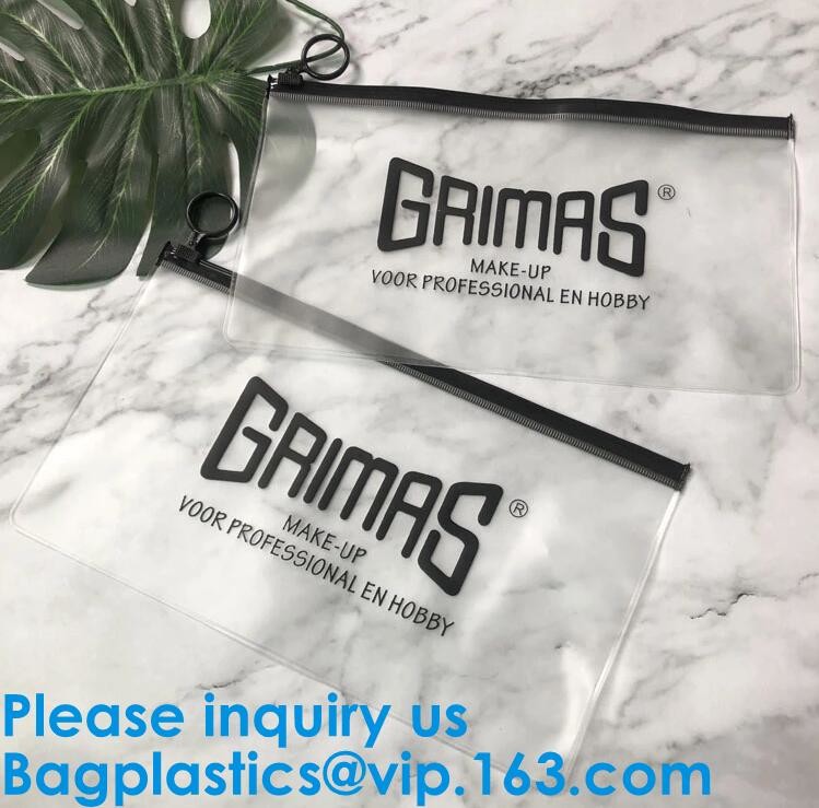 k Plastic Bags Packaging Custom Clear Poly Pvc Slider Zipper Bag, Standup Cosmetics Packaging PVC Slider Bag