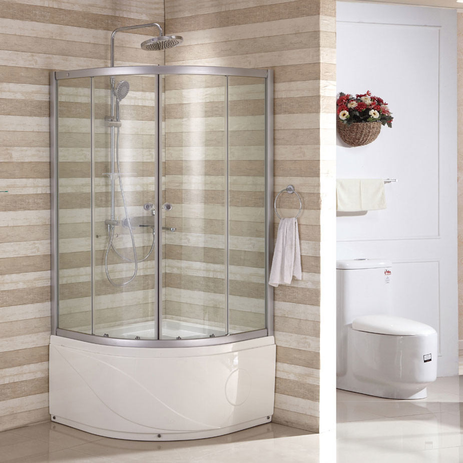 cabine de douche contemporaine，cabine de douche aux portes pivotantes