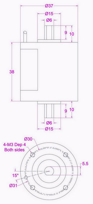 miniature shaft type dynamic torque transducer