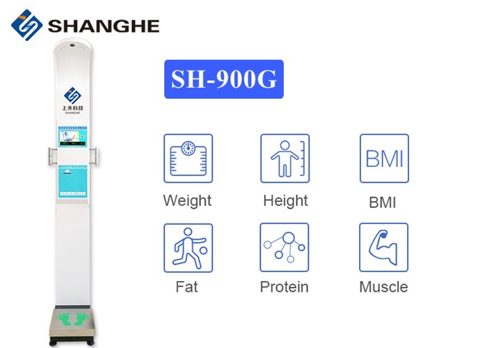 Lcd Screen 10.1" Ultrasonic Adult child height weight scale Fat Measurement