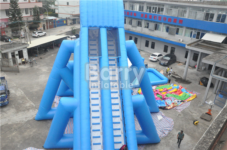 Blue Wave 36 * 20 * 15m Giant Inflatable Water Slide With Pool CE/UL Blower