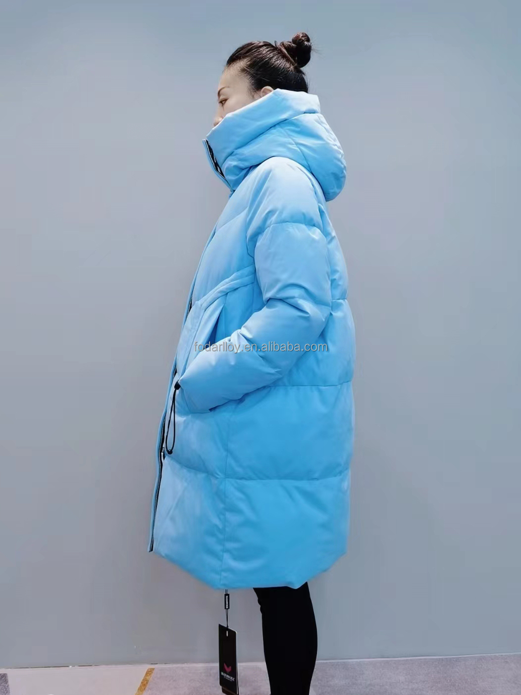 FODARLLOY F22517 Ladies Warm Hooded Cotton-padded Clothes Women Slim Long Winter Jackets Women Coats