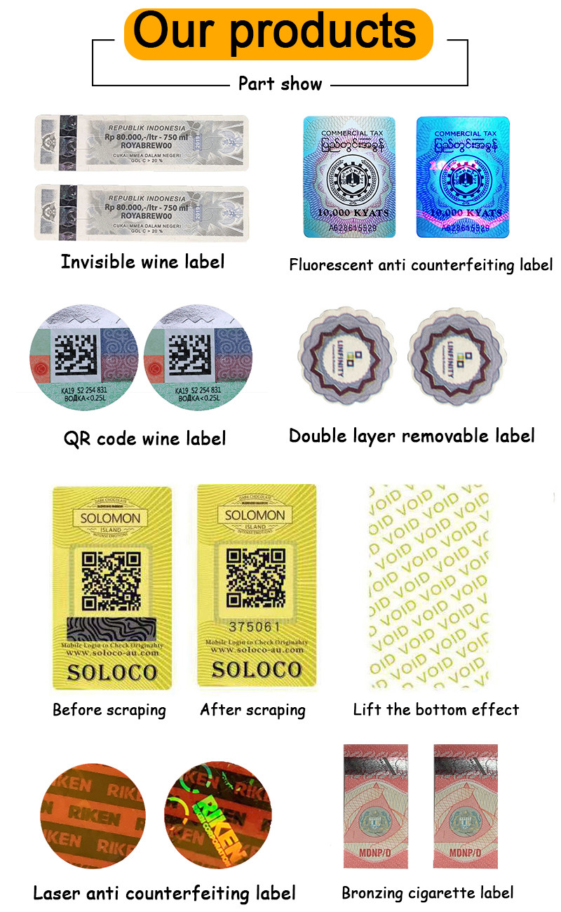 OEM QR Code Sticker Printer Vinyl Sticker Self Adhesive Anti Counterfeiting