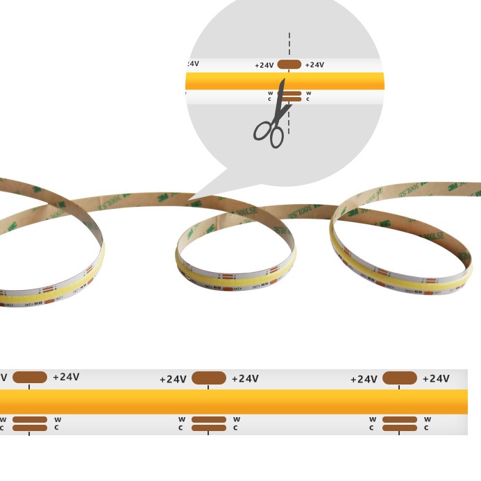 USB 5V CCT Tunable Flexible COB LED Strip 2700K-6500K Fcob Led Strip