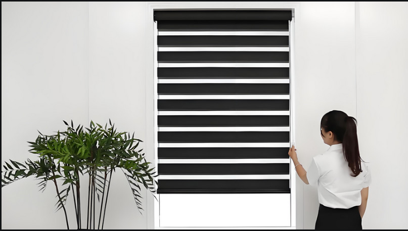 Child Safe Cordless Window Blind Vinyl Room Darkening Easy Adjust All Sizes