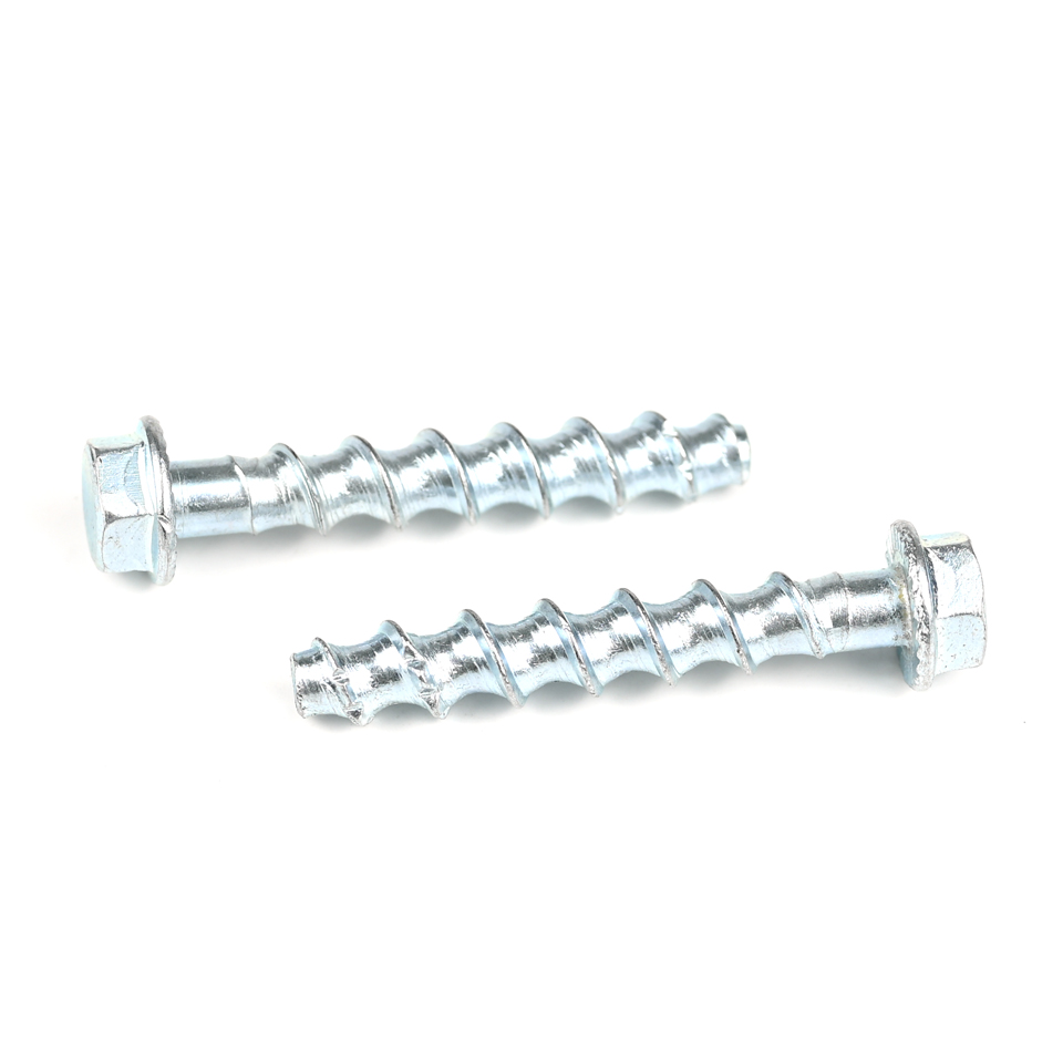 M8x60mm Flange HEX Head Concrete Screws with Plain Finish and Carbon Steel Material