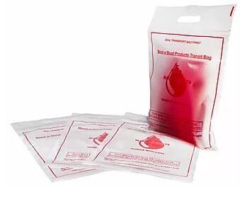Blood Transport Bags, First Aid Bag Pac Pre-Printed Poly Bags For Disposing Waste. Plastic Bags For Health Applications